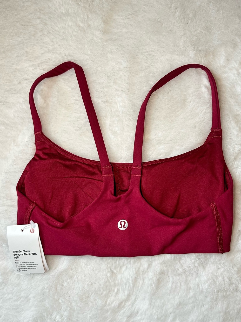 New LULULEMON Wunder Train Strappy Racer Bra A/B Cup, Size 2 Magenta Smoke Pink